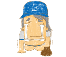 Uncle Love - playing baseball sticker #12823837