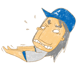 Uncle Love - playing baseball sticker #12823838