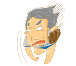 Uncle Love - playing baseball sticker #12823840