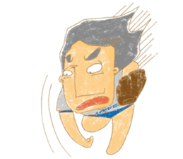 Uncle Love - playing baseball sticker #12823840