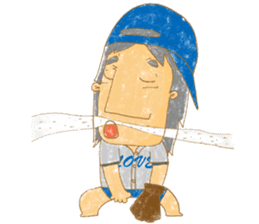 Uncle Love - playing baseball sticker #12823842