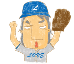 Uncle Love - playing baseball sticker #12823843