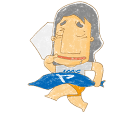 Uncle Love - playing baseball sticker #12823845