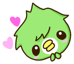 Green cute bird sticker #12823890