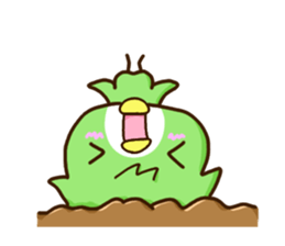 Green cute bird sticker #12823894
