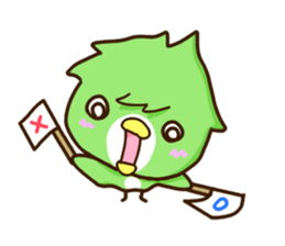 Green cute bird sticker #12823899