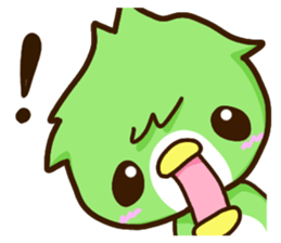 Green cute bird sticker #12823910
