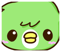Green cute bird sticker #12823914
