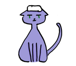 horned owl and kudere cat sticker #12825116