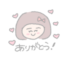 girls of a short forelock and friends sticker #12827206