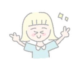 girls of a short forelock and friends sticker #12827207