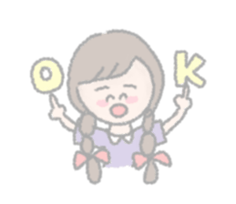 girls of a short forelock and friends sticker #12827208