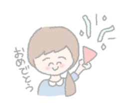 girls of a short forelock and friends sticker #12827217