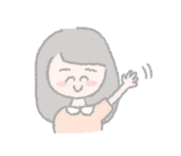 girls of a short forelock and friends sticker #12827222