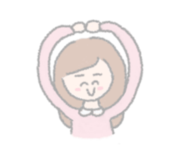 girls of a short forelock and friends sticker #12827224