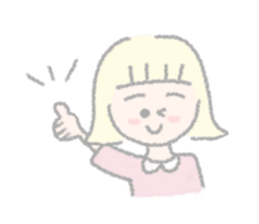 girls of a short forelock and friends sticker #12827225