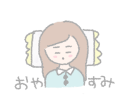 girls of a short forelock and friends sticker #12827230