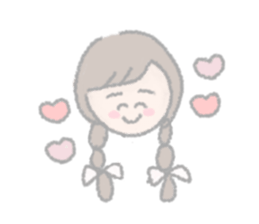 girls of a short forelock and friends sticker #12827232