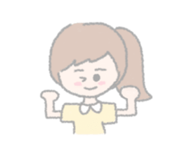 girls of a short forelock and friends sticker #12827233