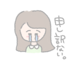 girls of a short forelock and friends sticker #12827236