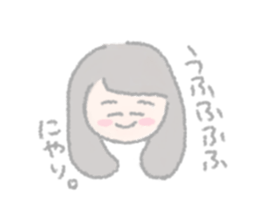 girls of a short forelock and friends sticker #12827240