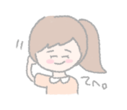 girls of a short forelock and friends sticker #12827242