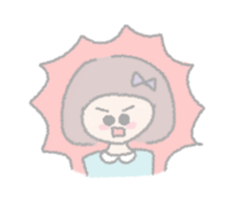 girls of a short forelock and friends sticker #12827243