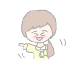 girls of a short forelock and friends sticker #12827244