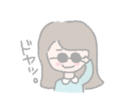 girls of a short forelock and friends sticker #12827245