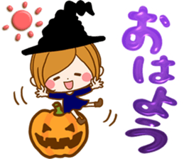 Leisurely a girlfriend happy Halloween sticker #12828410