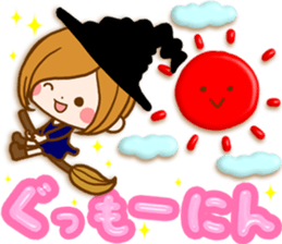 Leisurely a girlfriend happy Halloween sticker #12828411