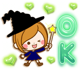 Leisurely a girlfriend happy Halloween sticker #12828418