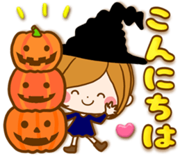 Leisurely a girlfriend happy Halloween sticker #12828420