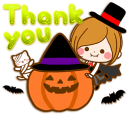 Leisurely a girlfriend happy Halloween sticker #12828424