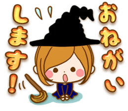 Leisurely a girlfriend happy Halloween sticker #12828433