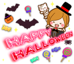 Leisurely a girlfriend happy Halloween sticker #12828434