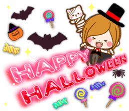 Leisurely a girlfriend happy Halloween sticker #12828434