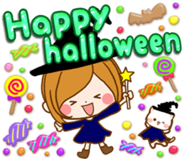 Leisurely a girlfriend happy Halloween sticker #12828435