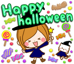 Leisurely a girlfriend happy Halloween sticker #12828435