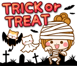 Leisurely a girlfriend happy Halloween sticker #12828436