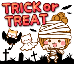 Leisurely a girlfriend happy Halloween sticker #12828436