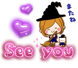 Leisurely a girlfriend happy Halloween sticker #12828440