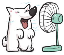 Smiley Samoyed speak Khmer sticker #12829049