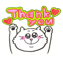 Japanese white cat 2 sticker #12830846