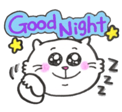 Japanese white cat 2 sticker #12830849