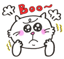 Japanese white cat 2 sticker #12830851