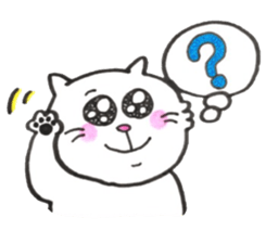 Japanese white cat 2 sticker #12830856