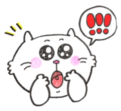 Japanese white cat 2 sticker #12830857