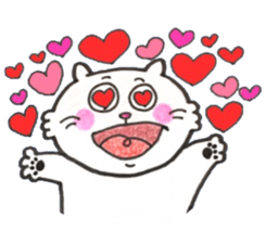 Japanese white cat 2 sticker #12830858