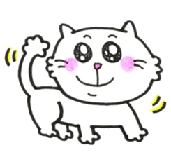 Japanese white cat 2 sticker #12830859